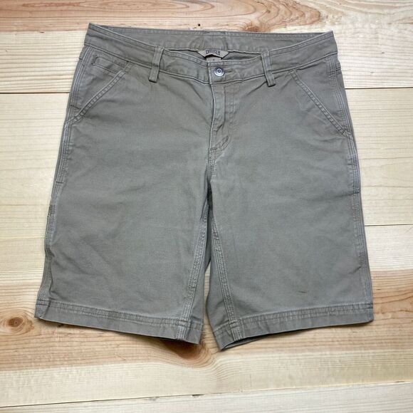 Duluth Trading Shorts Womens 8 Brown Canvas Fire Hose DuluthFlex 10" Inseam - Picture 1 of 12